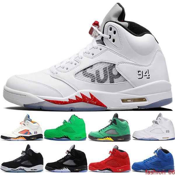 

5 5s wings international flight mens basketball shoes olympic gold medal fire red blue suede low neymar men sports sneakers designer