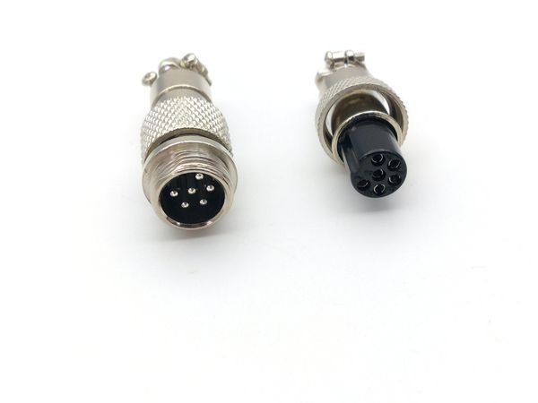 10 set (maschio + femmina) 6 pin Aviation Plug GX12 12 mm adattatore per telaio di alimentazione del pannello