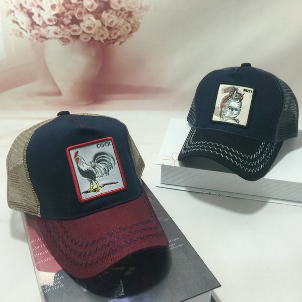 

Дизайнер Trucker Hat Snapbacks Caps животных вышивки Изогнутые сетки бейсболку Для взрослых женщин людей регулируемый солнцезащитный козырек Оптовые