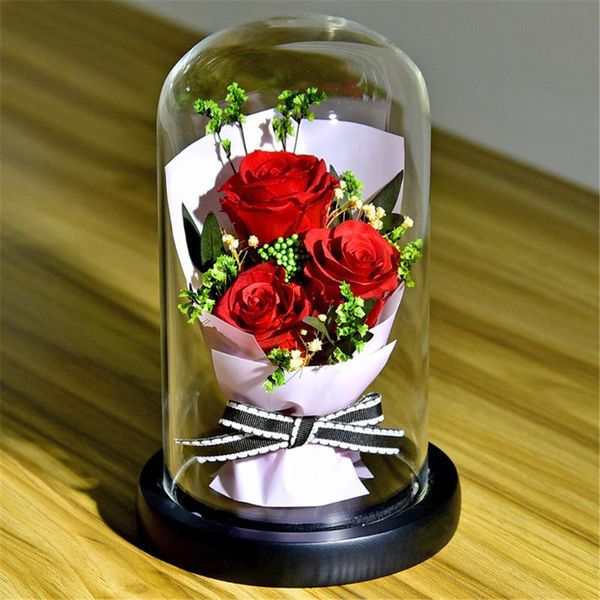 

день красной розы в стекле flower led light валентина подарки romantic glass rose декор светодиодные цветок