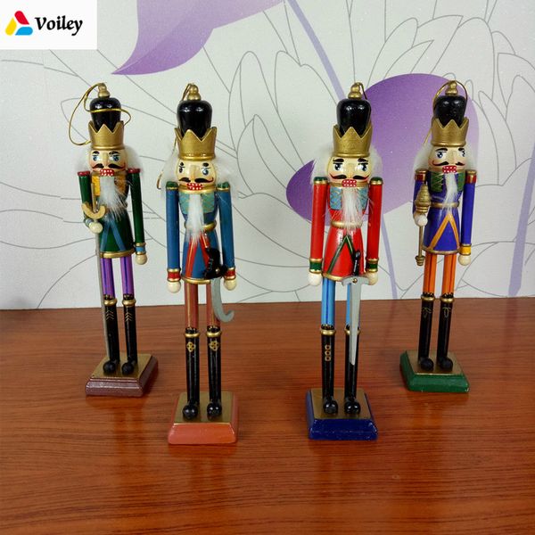

1pcs/lot 20cm nutcracker puppet deskgifts decoration wood handmade christmas ornaments drawing walnuts soldiers band dolls,q