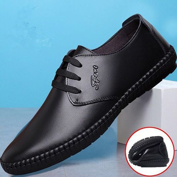 

2019 men's men's peas shoes,spring and summer new casual shoes,pure hand sewing casual loafers,light flat shoes mens designer 15, Black