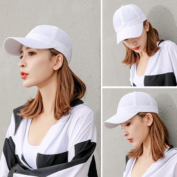 

summer breathable mesh baseball cap men women sport hats solid casual women's girls sports sun baseball hats, Blue;gray