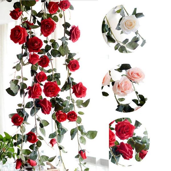 

simulation 1.8m australia rose rattan artificial silk flowers home decor