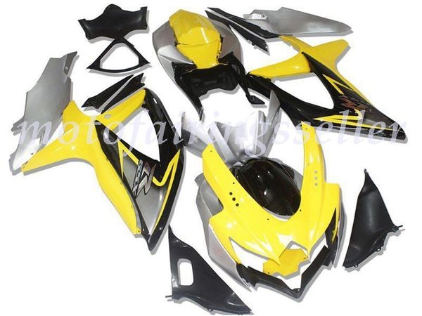 

new abs plastic fairings kit fit for suzuki gsxr600 gsxr750 gsx-r600 r750 k8 2008 2009 2010 injection mold bright yellow