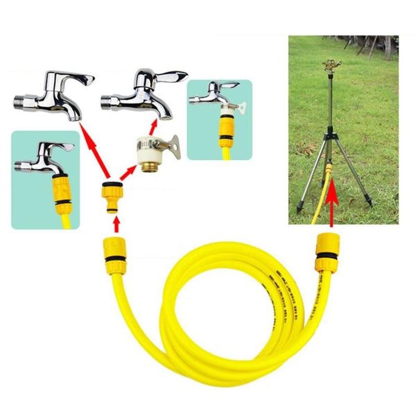 

lawn greening garden irrigation zinc alloy ground rocker arm 360 nozzle tripod set sprinkler garden watering system dropshipping