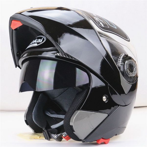 

jiekai 105 off road undrape face motorcycle helmet knight motocross motorbike riding helmets made of abs bright black color