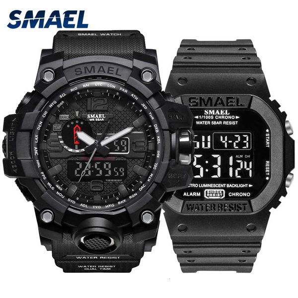 

new smael christmas military camo fashion men's watches define double manpower-proof dwaterproof water wristwatch 1545 1801 digital gif, Slivery;brown