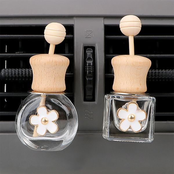 Auto Lufterfrischer Hängende Leere Glasflasche Ohne Flüssigkeit Parfüm Clip Flasche Für Ätherische Öle Diffusor Air Vent Outlet Ornament