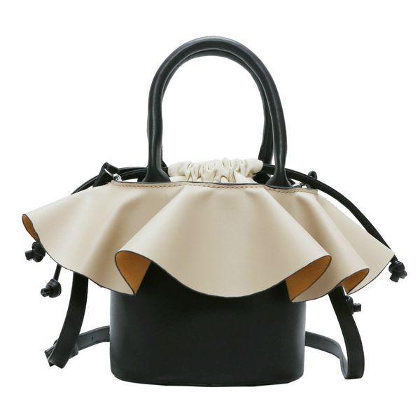 

women tote bucket bag 2019 fashion new quality pu leather women's handbag contrast color shoulder messenger bags