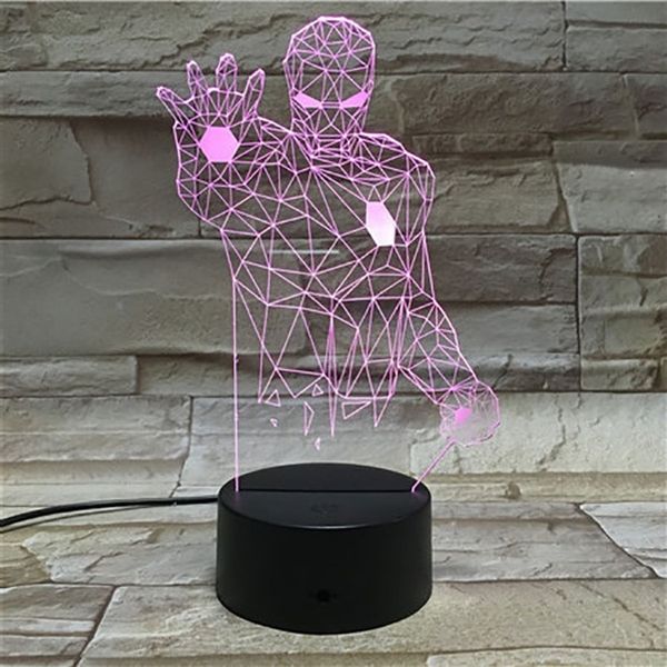

marvel movie iron man 3d lamp decorative for room multi-color with remote battery operated dropship led night light lamp