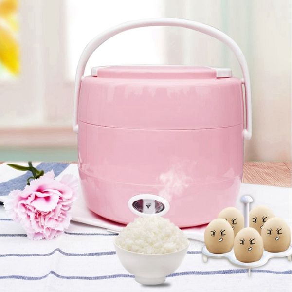 

abss-multifunctional 2l double-layer rice cooker electric cooking lunch box insulation heating container portable lunch box-us p dinnerware