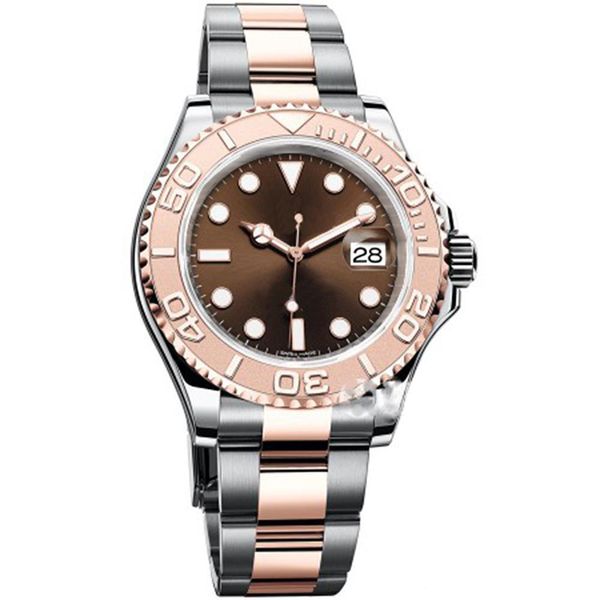 

luxury mens watch yacht master fashion 40mm brown face mens watches 116655 sports men automatic movement wrist watches, Slivery;brown