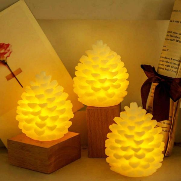 

creative pine cone light christmas tree led lamp soft silicone toy gift light desk table christmas tree ers decor night lamp