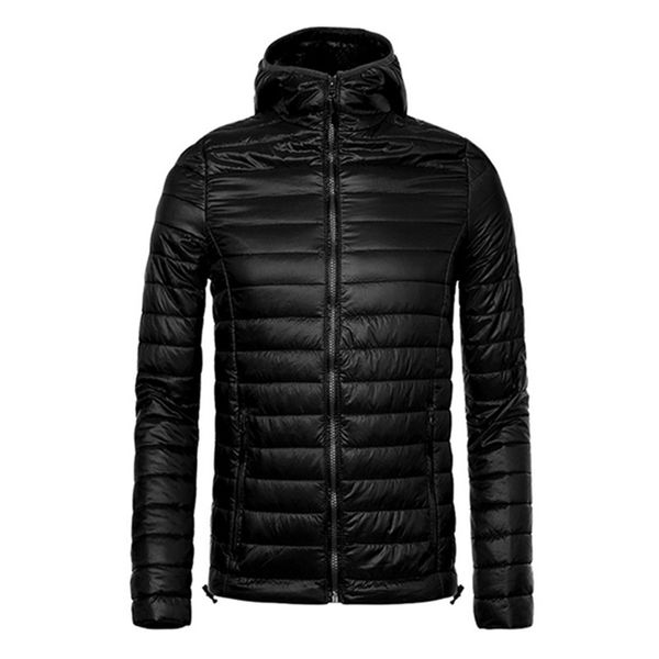 

vertvie 2018 running slim hooded jacket men autumn winter warm coat men's ultralight cotton jacket male windproof parka, Black;red