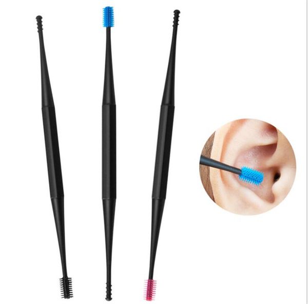 

soft silicone ear pick double-ended earpick wax curette remover ear cleaner spoon spiral ear clean tool spiral