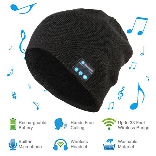 

connected music вязаную шапочку утолщенные один клик автоответчик / подвешивание встроенный микрофон 200mah большой емкости перезаряжаемые, Black;white