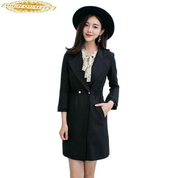 

casaco feminino black trench coat for women plus size 4xl 5xl windbreaker slim abrigos mujer long coats overcoat kj148, Tan;black