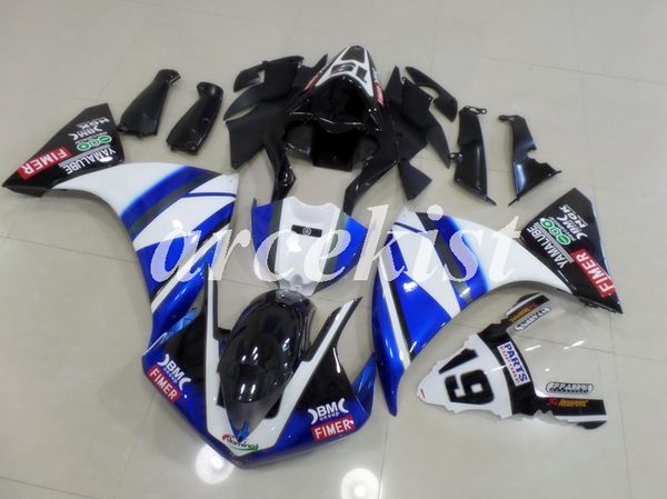 

new abs injection motorcycle full fairings kit for yamaha yzf-r1 2009 2010 2011 2012 2013 2014 09 10 11 12 13 14 body set blue white black