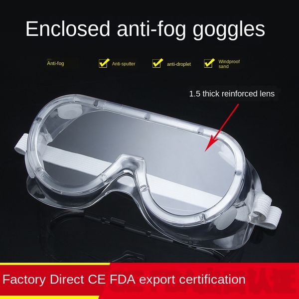 

xiq2b anti-fly foam windproof dustproof anti-fog protective goggles large frame riding and polishing anti-dust protective goggles for men an, Silver