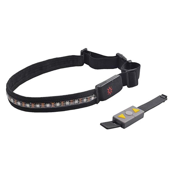

bicycle turn signal belt turn signal wireless remote control colorful light rechargeable carry belt