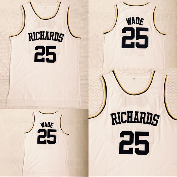 

DWYANE WADE High School Harold L. Richards Basketball Jersey Double Stiched Name & Number White IN STOCK Mens