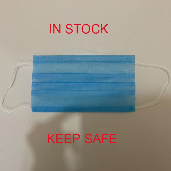 

1000шт DHL бесплатная доставка анти-загрязнение безопасность пылевого лица одноразовые маски защищают 3-слойные нетканые маски в наличии