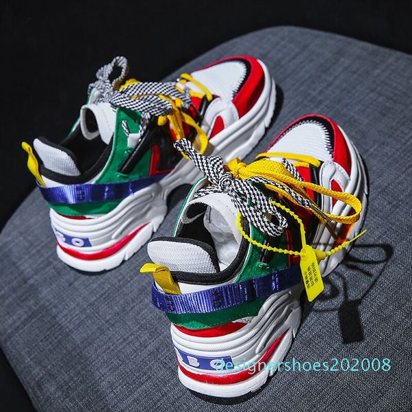 

2019 triple s new men sport casual shoes lace-up old grandpa man eaf or abo sneakers breathable outdoor walking jogging trekking shoes d08, Black