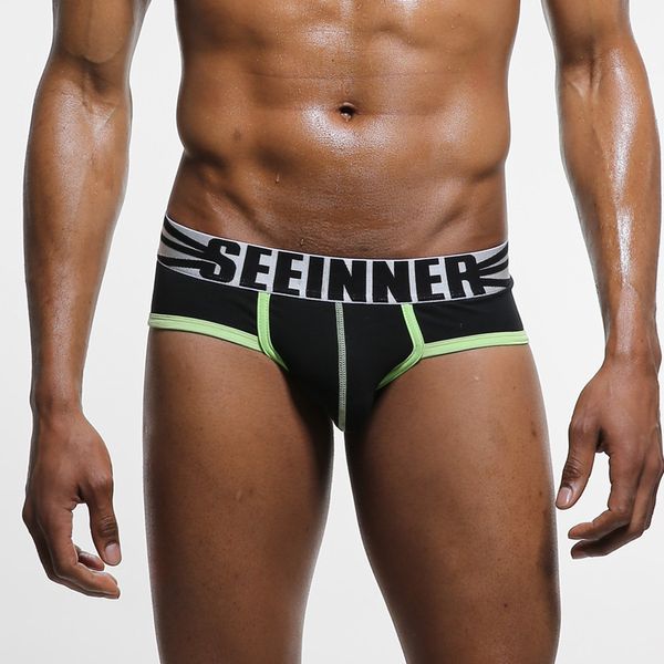 Fashion-4-Pack Seeinner Underpants Masculino Underwear Slip Man Sexy Calcinha Gay Briefs Homens Calcinha Erótica Bolsa Grande Couraça