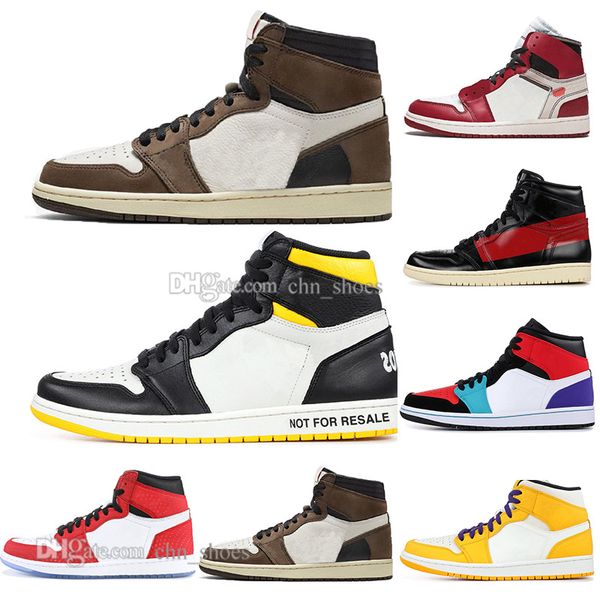 

1 high og travis scotts spiderman bred men women basketball shoes shattered backboard homage to home royal blue rookie of the year sneakers