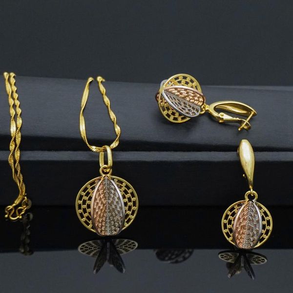 

gold color geometric circle rock punk stud earrings/necklace jewelry set for woman birthday wedding jewelry gift set, Silver