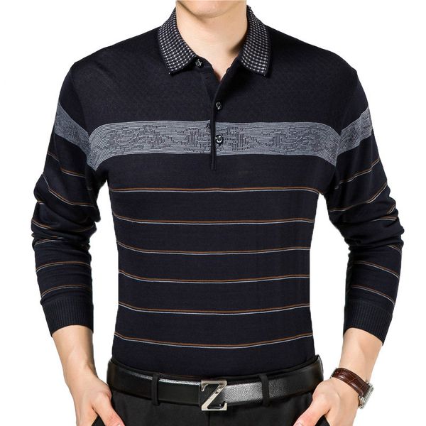 

2019 casual long sleeve business mens shirts male striped fashion brand shirt designer men tenis polos camisa social 5158, White;black