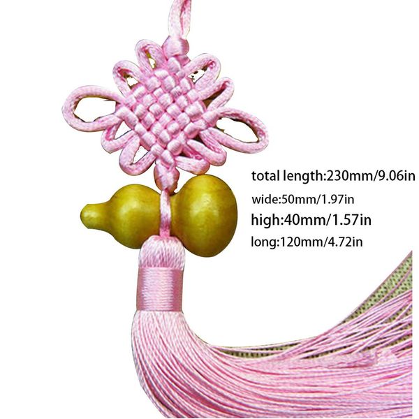 

creative handmade silky chinese knot peach wood gourd tassel car hanging ornaments home decoration festivals supplies