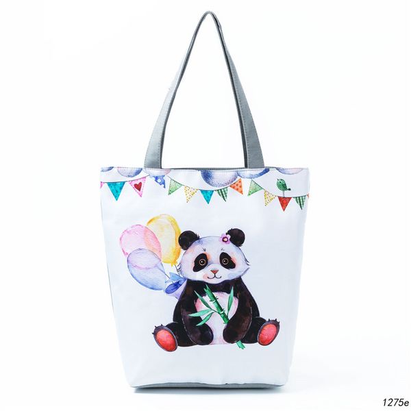 

miyahouse custom tote bag travel canvas handbags panda printed casual shopping bag women shoulder tote bags