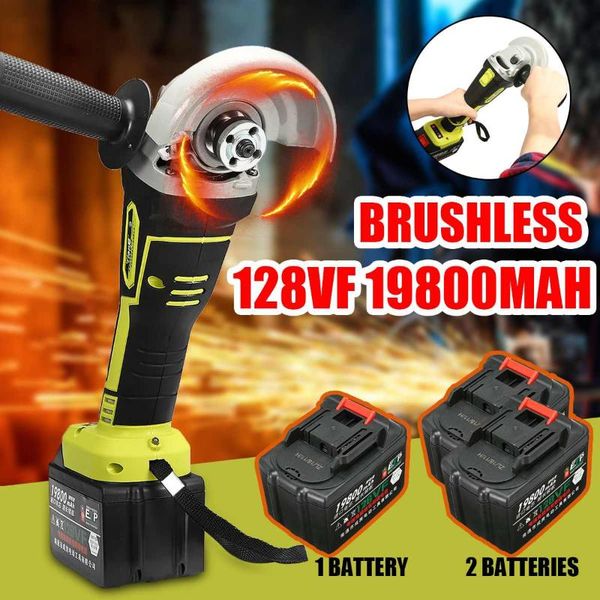 

protable electric angle grinder 128vf cordless power cutting tool 19800mah lithium battery rechargeable power tool grinder