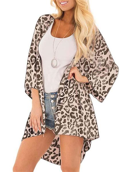 

summer beach солнцезащитный блуза floar печатный шифон с длинным рукавом cape женщин мода сыпучие пальто предотвратить bask одежда, Black