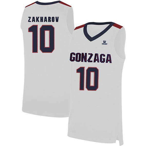 

pavel zakharov stitched youth gonzaga bulldogs white navy black custom any name and number college basketball 2020 new jersey