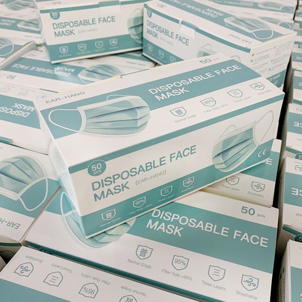 

in stock 1000pcs disposable face masks nonwoven 3 layer melt-blown nonwovens disposable mask masks kn95 mask-outside need