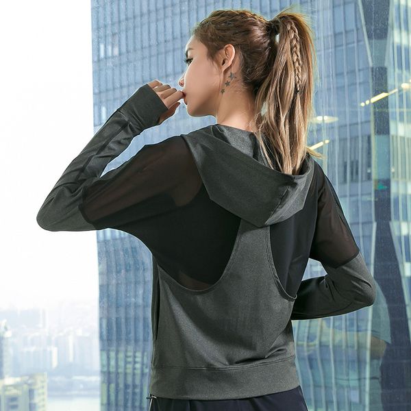 

jinxiushirt women's beautiful back long sleeve jacket quick dry loose gauze clothes slim running gym sportswear wt528
