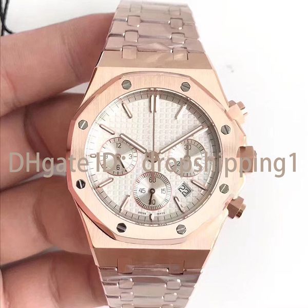 

dropshipping1-mens watches vk chronography quartz movement watches all-steel sports waterproof wristwatch montre de luxe, Slivery;brown