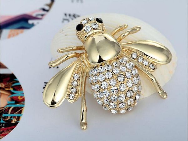 

золото siliver new high quailty мода rhinestone животных брошь ювелирные изделия прекрасный сплав пчелиный броши pins аксессуары для женщин, Gray