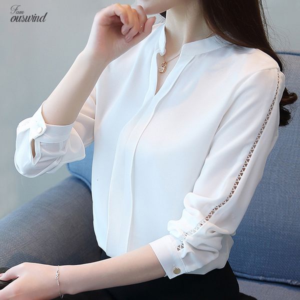 

chiffon woman blouses 2019 long sleeve solid ol blouse women chiffon blouse white blusa feminina shirt women 0913 40