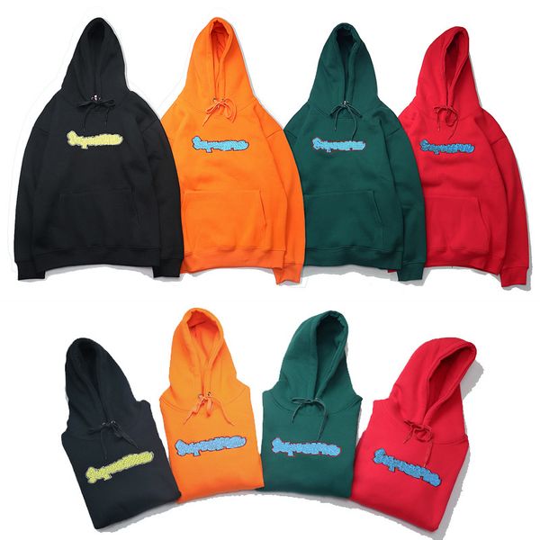 

red box logo mens hoodie luxury designer hoodies comfortable cotton sweatshirt suprÃªme trendy fashion brand couple sweater, Black