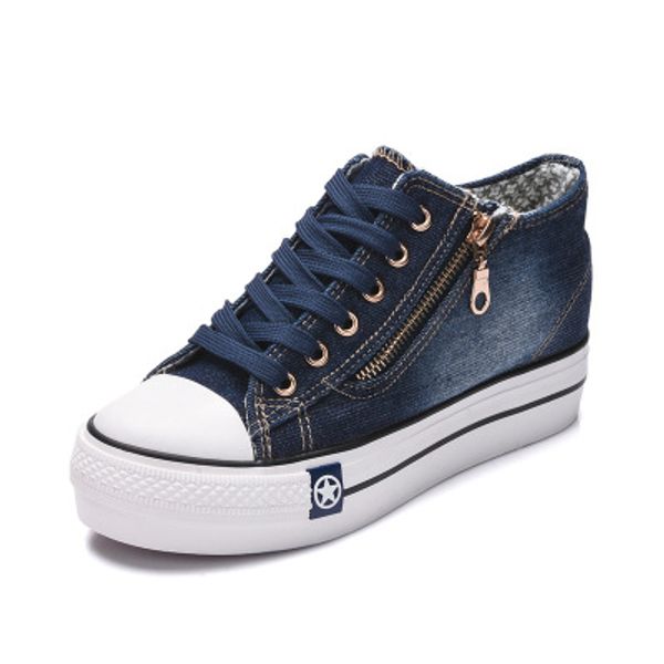 Sapatos venda quente-envio de alta denim sapatos de lona das mulheres sapatos de moda senhoras tênis mistura de cores eur 35-41 240311