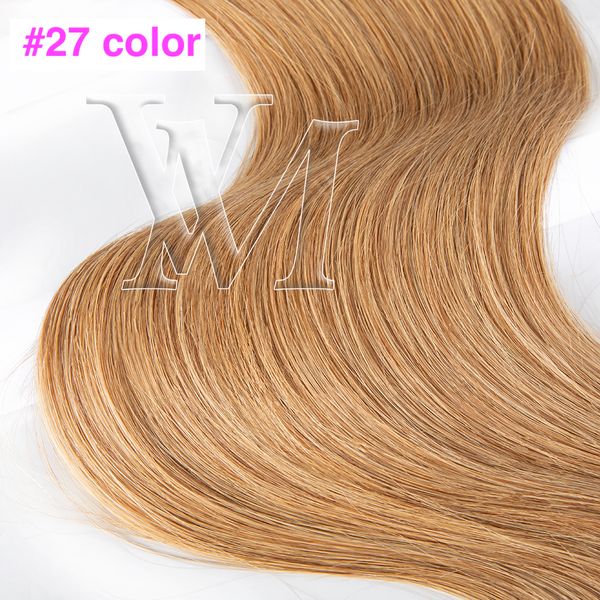 Vmae Clip Ins Non trattato 140g Colore naturale Dorato Cuticola completa allineata Estensioni dei capelli umani brasiliani europei a doppio disegno