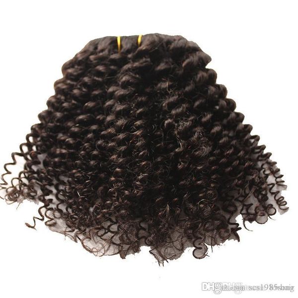 

afro kinky curly clip in human hair extensions brazilian 100% remy hair 120g/set, color 1# & 4# option, Black