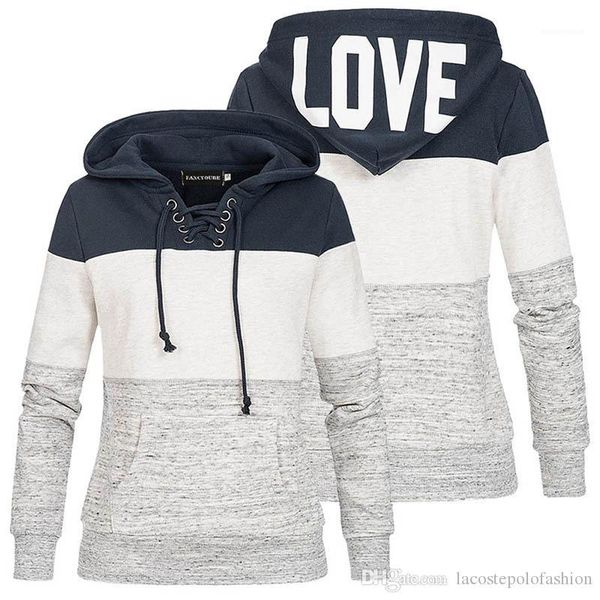 

designer womens designer hoodies love letter print colthes fashion ladies criss cross belt hat collar, Black