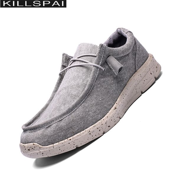 

summer breathable men's sneakers high-quality men's casual shoes comfortable wear non-slip lightweight canvas shoes size48, Black