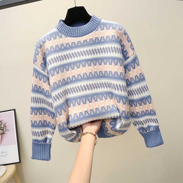 

2019 new fashion autumn winter women sweater o-neck women pullover long sleeve casual loose sweater knitted, White;black
