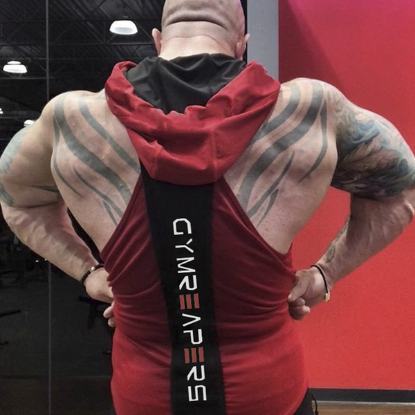 

running hoody vest gym tank men fitness undershirt sleeveless shirt bodybuilding stringers sport singlets workout muscle top, Black;blue